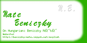 mate beniczky business card